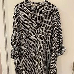 Calvin Klein Roll Sleeve Asymmetrical Blouse